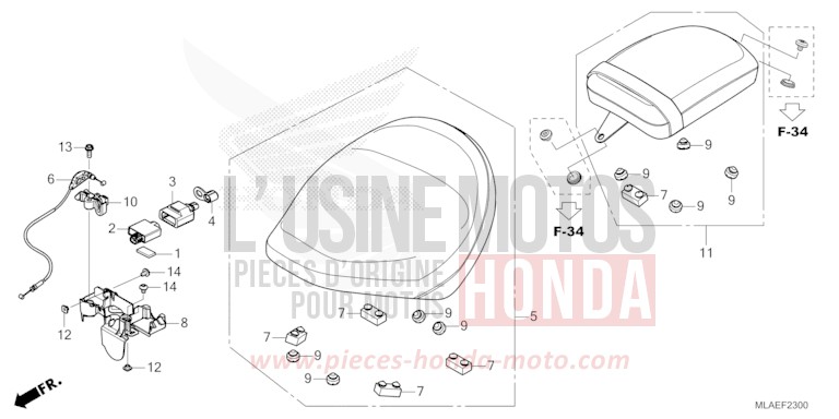 SITZ von CMX 1100 "Rebel" GUNMETAL BLACK METLLIC (NHC52) von 2024